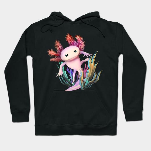 Cute Axolotl Hoodie by SafSafStore